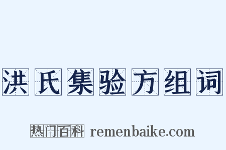 洪氏集验方组词是什么意思的图片
